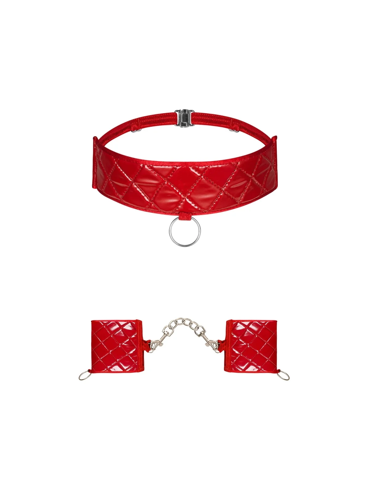 Hunteria Cuff & Halsband Rot von Obsessive