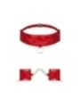 Hunteria Cuff & Halsband Rot von Obsessive