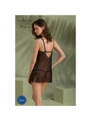 Eco Drosera Chemise & Tanga Schwarz von Passion Eco Collection