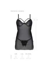 Eco Drosera Chemise & Tanga Schwarz von Passion Eco Collection