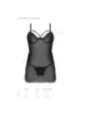 Eco Drosera Chemise & Tanga Schwarz von Passion Eco Collection