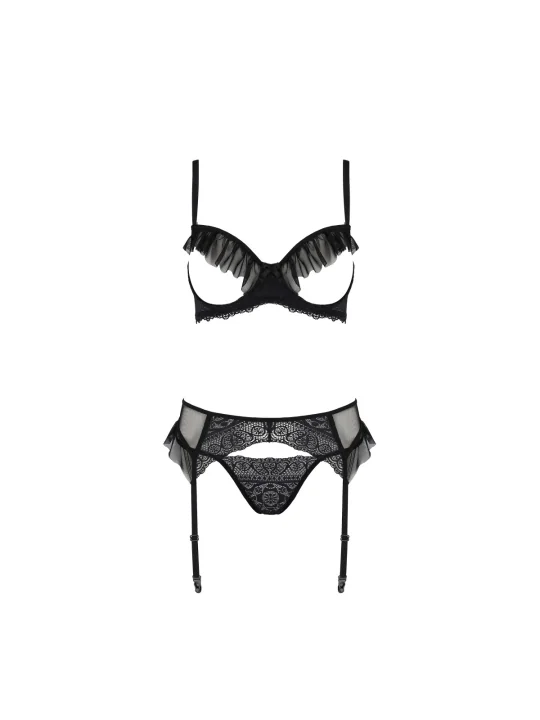 Eco Kerria 3er Set mit Ouvert Bh Schwarz von Passion Eco Collection