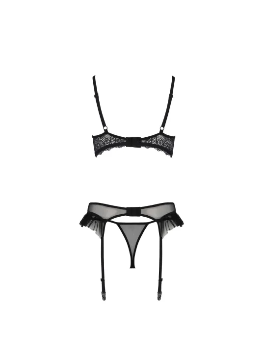 Eco Kerria 3er Set mit Ouvert Bh Schwarz von Passion Eco Collection