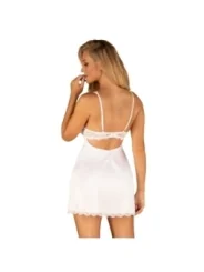 Amor Blanco Underwire Chemise & Tanga Weiß von Obsessive