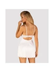 Amor Blanco Underwire Chemise & Tanga Weiß von Obsessive