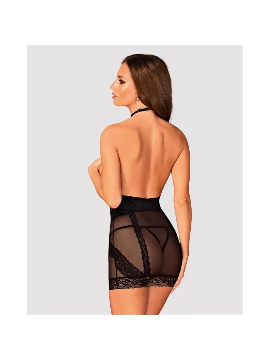 Lacrisia Chemise & Tanga Schwarz von Obsessive