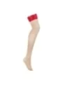 Mellania Halterlose Beige-Rot von Obsessive