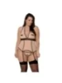 Viena Size Plus Korsett & Tanga Beige von Passion Size Plus