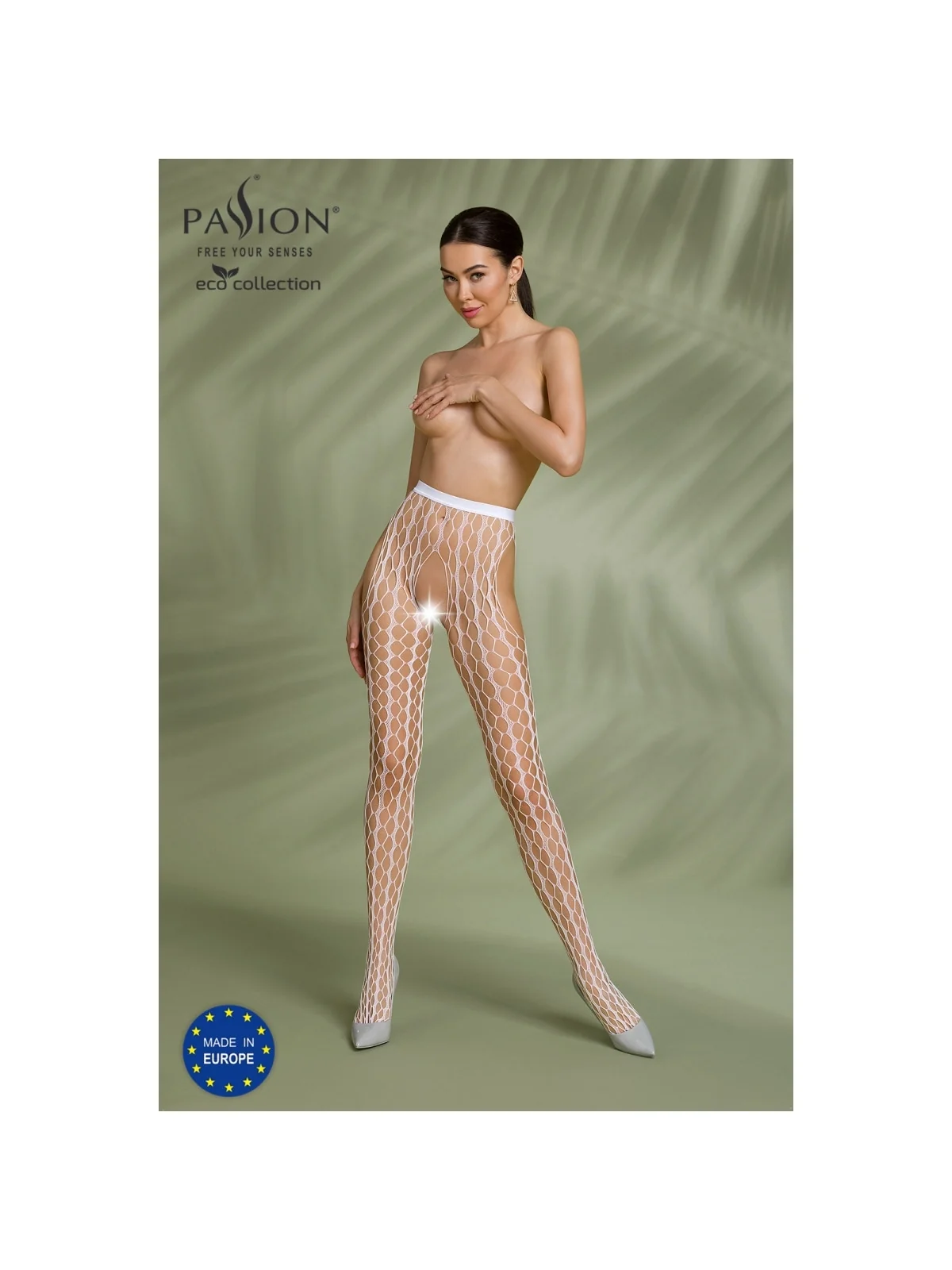 Eco Strumpfhose Ouvert S007 Weiß von Passion Eco Collection