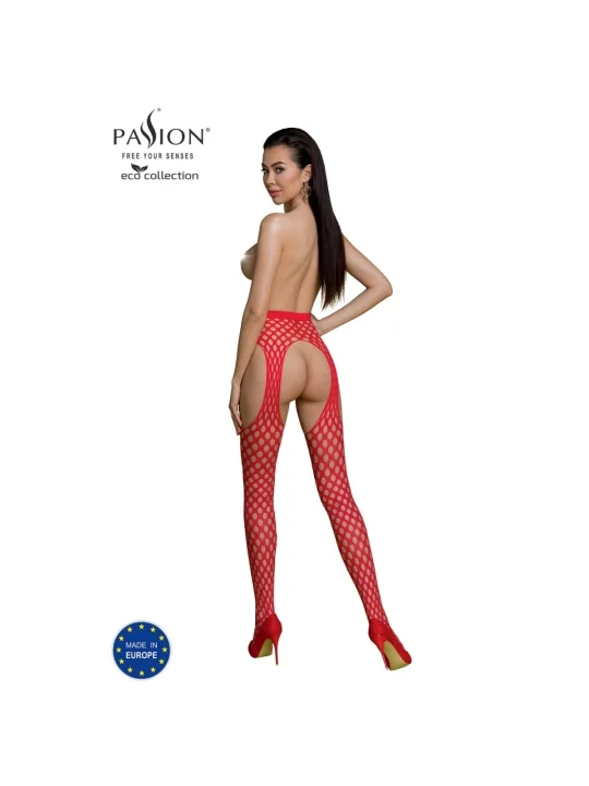 Eco Strumpfhose Ouvert S003 rot von Passion Eco Collection