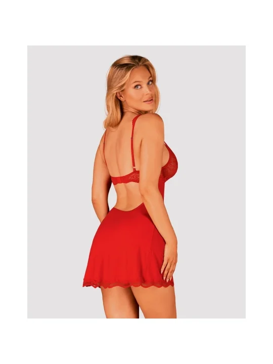 Luvae Babydoll & Tanga Rot von Obsessive