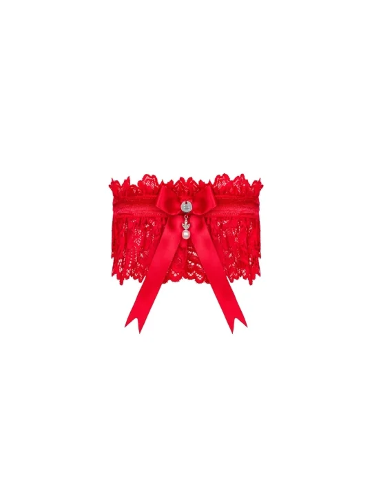 Amor Cherris Strumpfband Rot von Obsessive