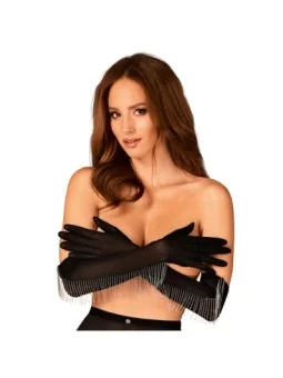 Schwarze Lange Satin Handschuhe von Provocative Dessous