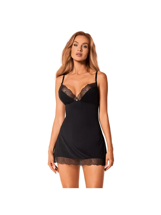 Bella Rou Chemise & Tanga Schwarz von Obsessive