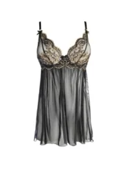 Babydoll & String Schwarz V-10399 von Axami