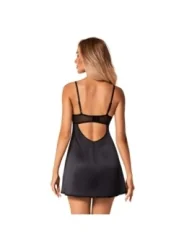 Serena Love Chemise & Tanga Schwarz von Obsessive