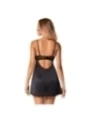 Serena Love Chemise & Tanga Schwarz von Obsessive