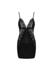 Maderris Chemise & Tanga Schwarz von Obsessive