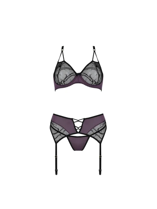 Marietta Dessous-Set schwarz-lila von Casmir