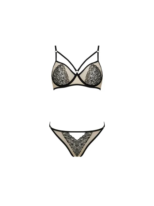 Lorina 2er Set beige-schwarz von Passion-Exklusiv