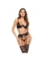 Rose 3-tlg. Dessous Set schwarz von Beauty Night