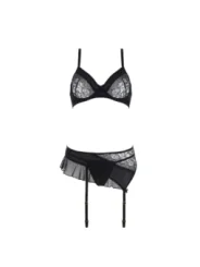 Kitasana 3-tlg. Dessous-Set schwarz-lila von Casmir