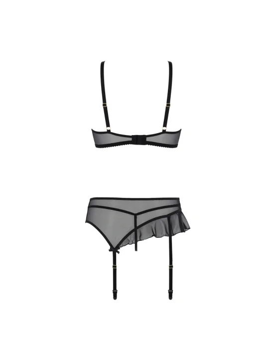 Kitasana 3-tlg. Dessous-Set schwarz-lila von Casmir