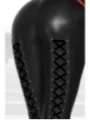 Wetlook-Leggings mit Schnürung schwarz