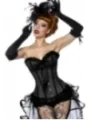 Burlesque-Satin-Corsage schwarz