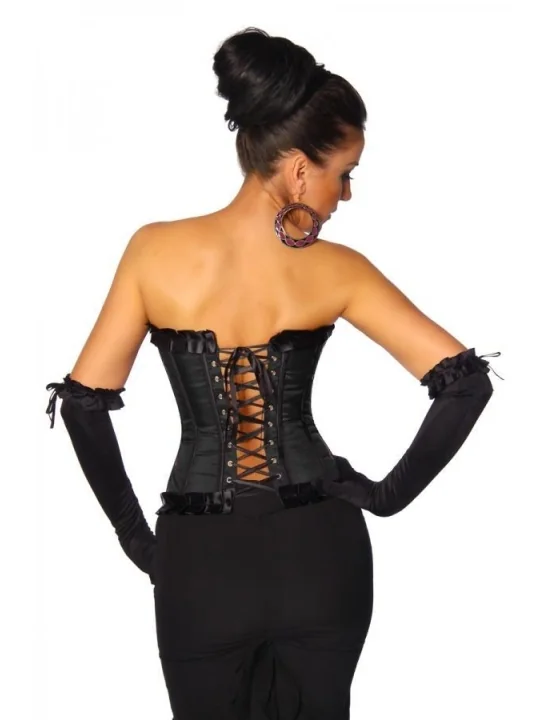 Burlesque-Satin-Corsage schwarz