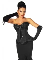 Burlesque-Satin-Corsage schwarz