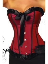 Burlesque-Satin-Corsage rot/schwarz