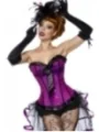 Burlesque-Satin-Corsage lila/schwarz