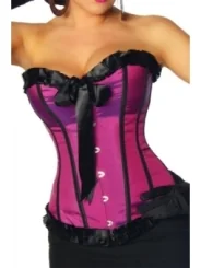 Burlesque-Satin-Corsage lila/schwarz