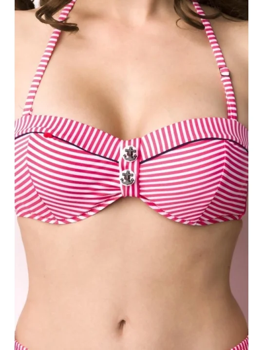 Push-Up Bikini-Set rot/schwarz/weiß