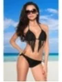 Bikini mit Fransen schwarz