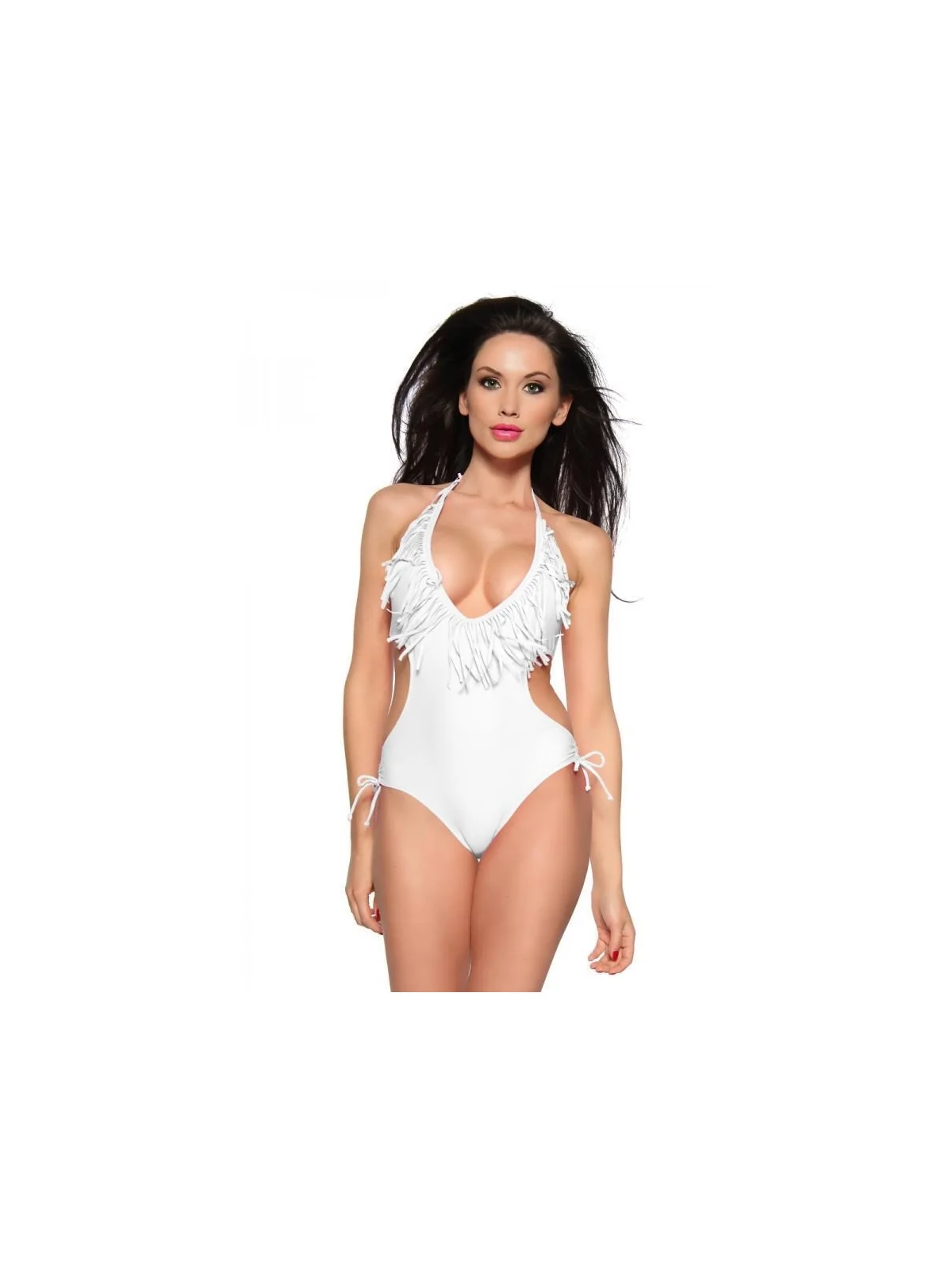 Monokini mit Fransen weiß