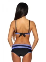 Vintage-Bikini blau/schwarz/weiß