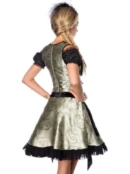 Premium Dirndl aus edlem Jacquard Stoff grün/schwarz von Dirndline