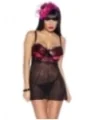 Babydoll mit gepolsterten Cups schwarz