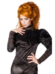 Steampunk-Bluse mit abnehmbarem Jabot schwarz