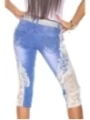 Capri-Jeans mit Spitze blau/creme