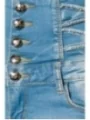 Jeans-Shorts mit hochgeschnittenem Bund blau