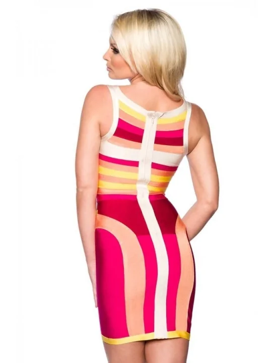 Echts Bandage-Shape-Kleid bunt