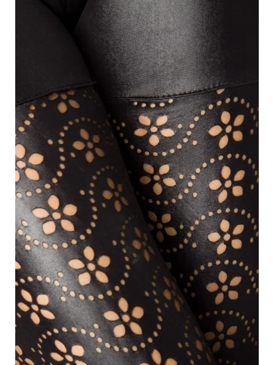 Leggings mit Lochmuster schwarz