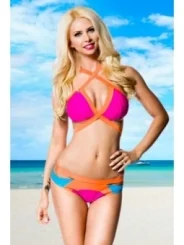 farbenfroher Bikini pink/orange/blau