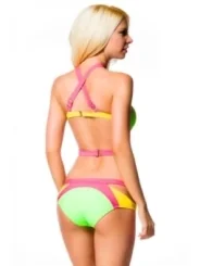 farbenfroher Bikini grün/pink/gelb