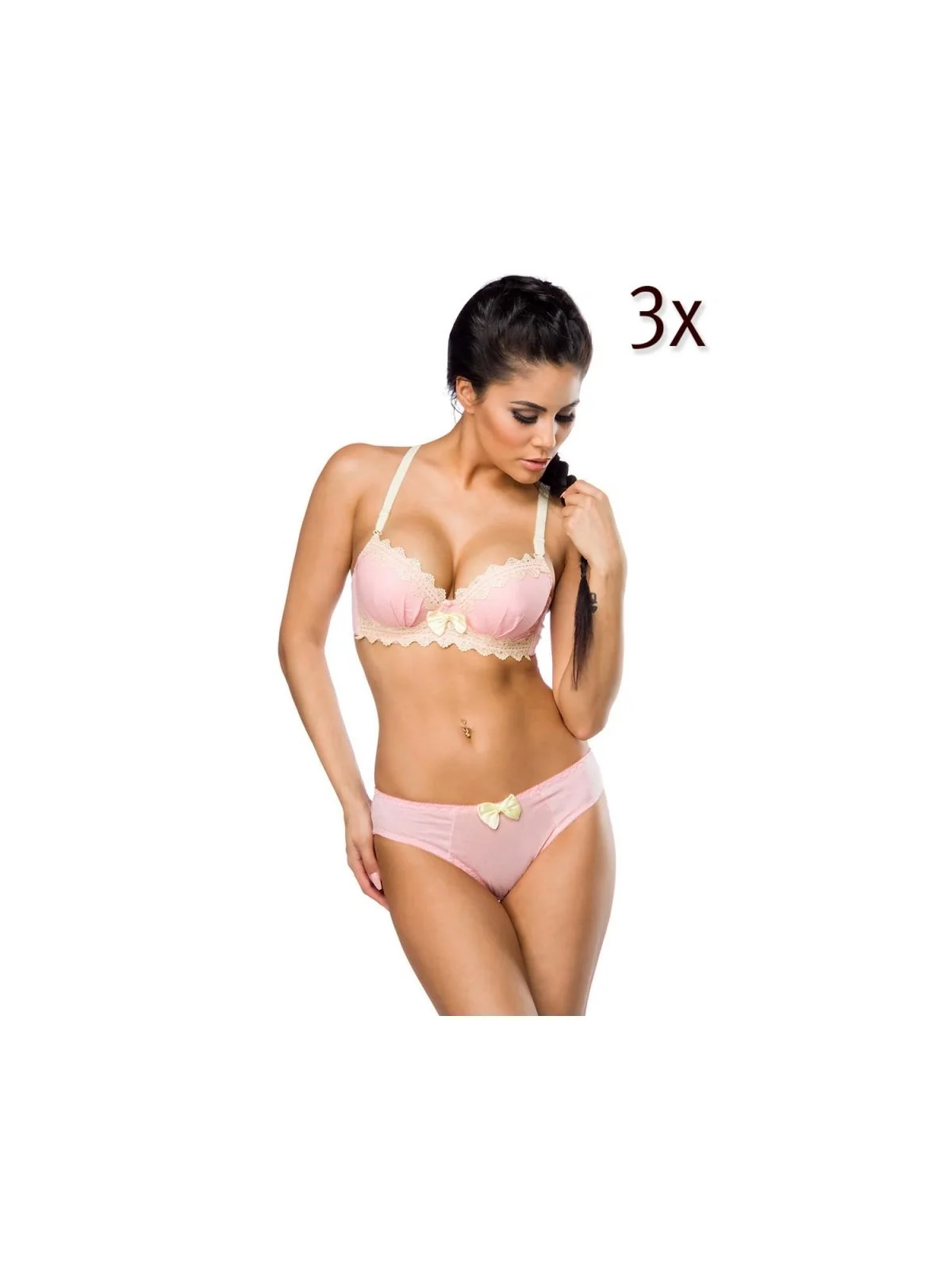 BH-Set im 3er Pack rosa/beige