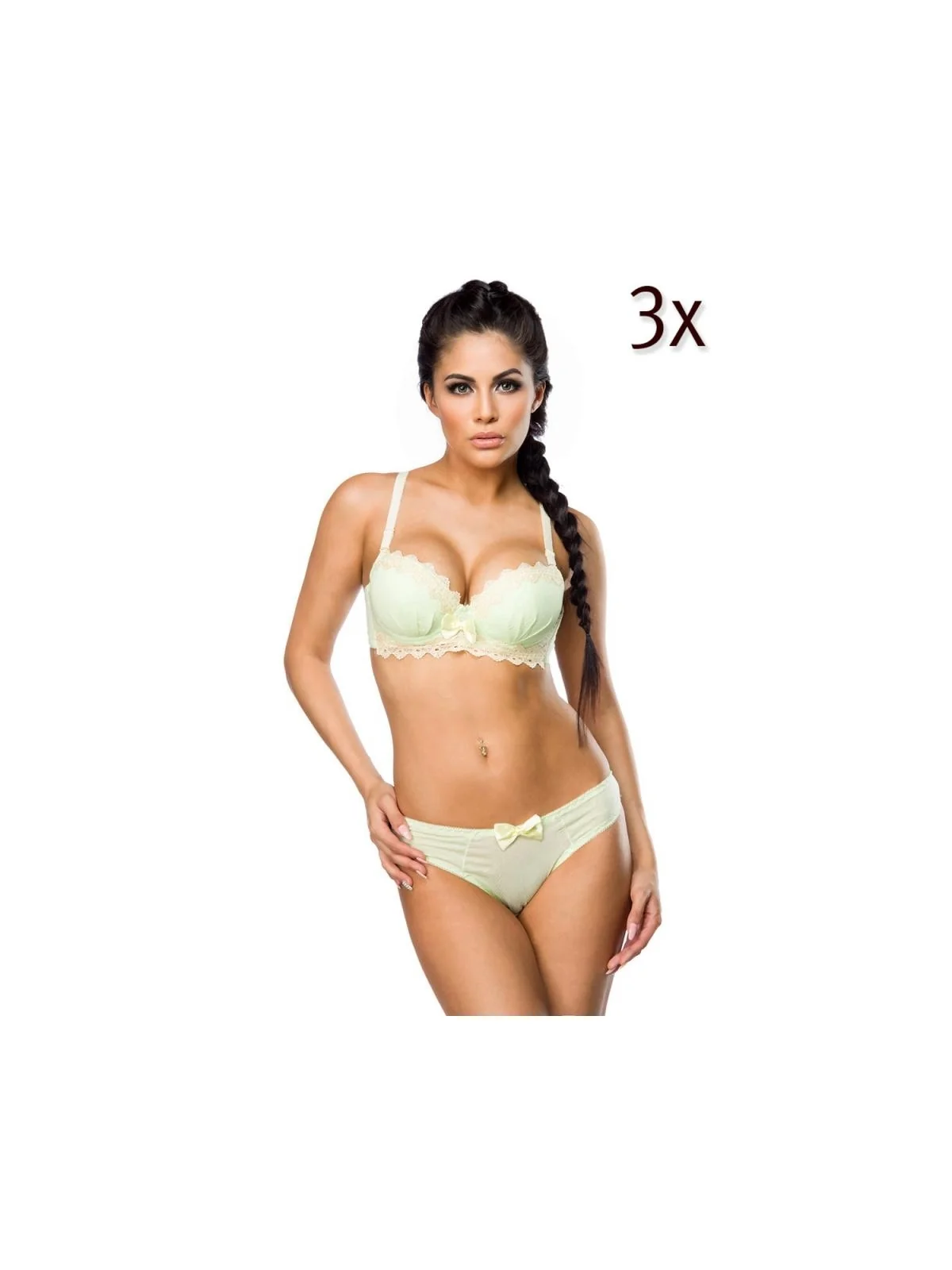 BH-Set im 3er Pack grün/beige