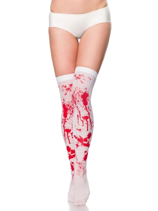 Blut-Stockings weiß/rot